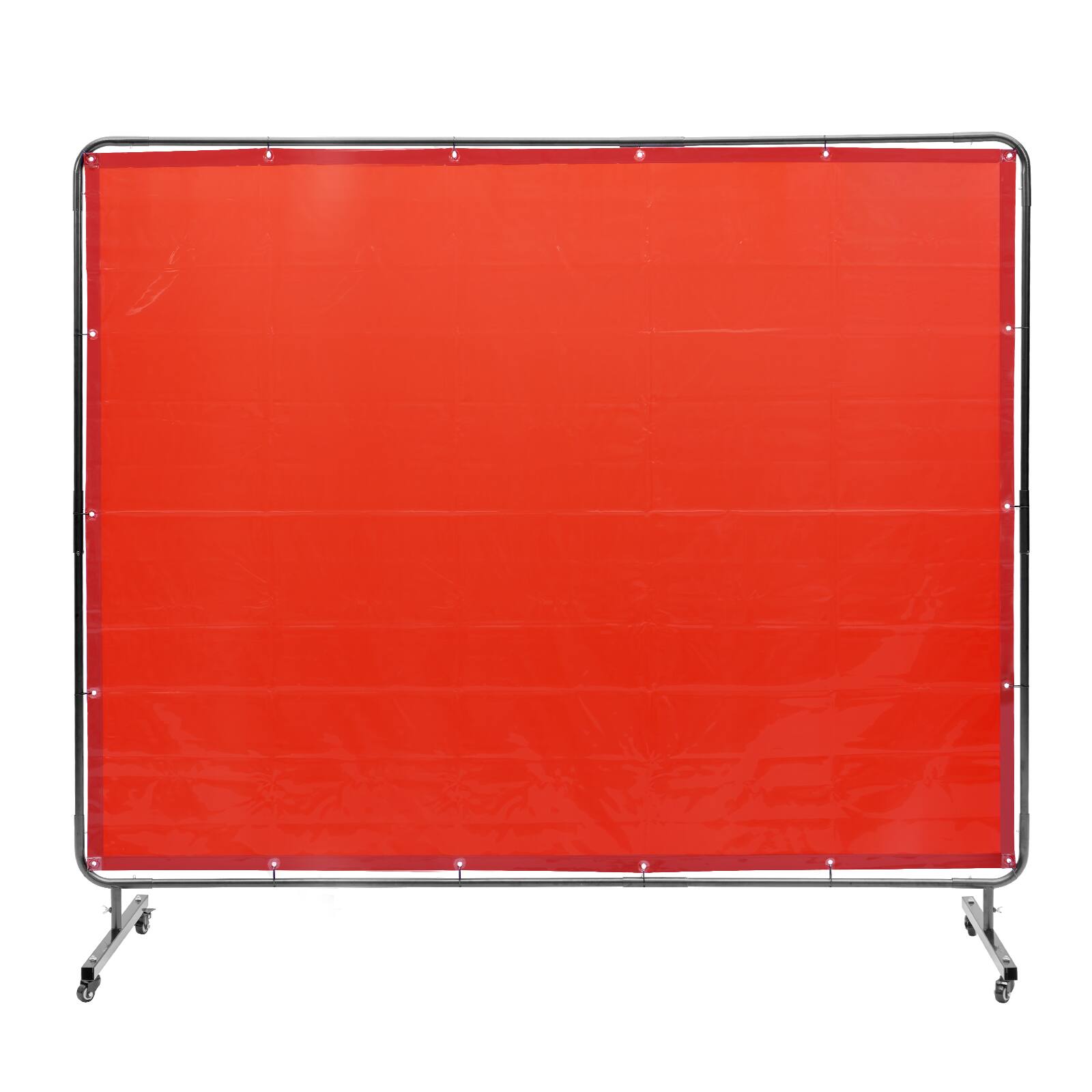 Front. VEVOR - Welding Screen with Frame, 6' x 8' Welding Curtain Screen, Flame-Resistant Vinyl Welding Protection Screen - Red.