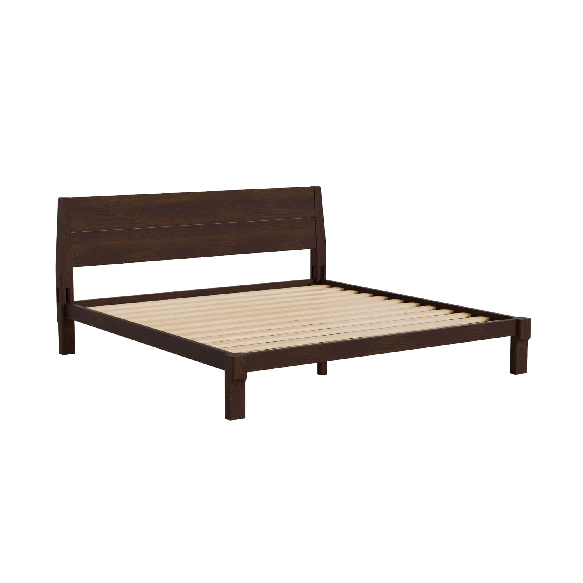 FlexiSpot - Kana Japanese Joinery Solid Wood Platform Bed Frame with Headboard - Dark Walnut price history on PriceWatchPro