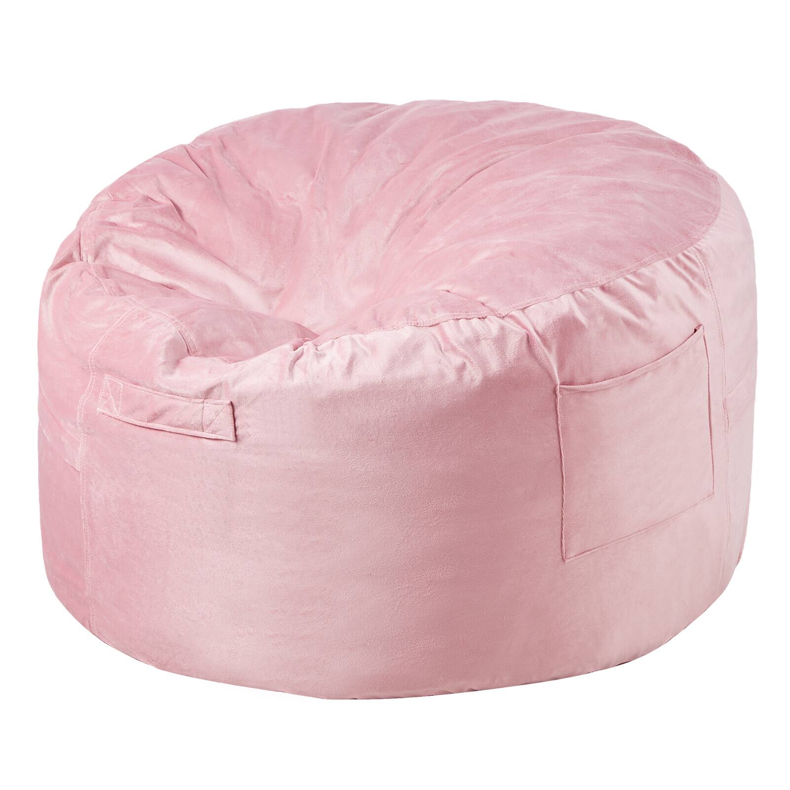 Alt View 5. VEVOR - Bean Bag Chair, 3 feet Round Bean Bag Chair with Removable and Washable Cover, 25D Memory Foam Filled - Pink.