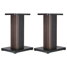 Unique Bargains - Wood Grain Speaker Stands (1 Pair), Hollow Design to Enhance Audio Reduce Vibration for Bookshelf Speakers - Black