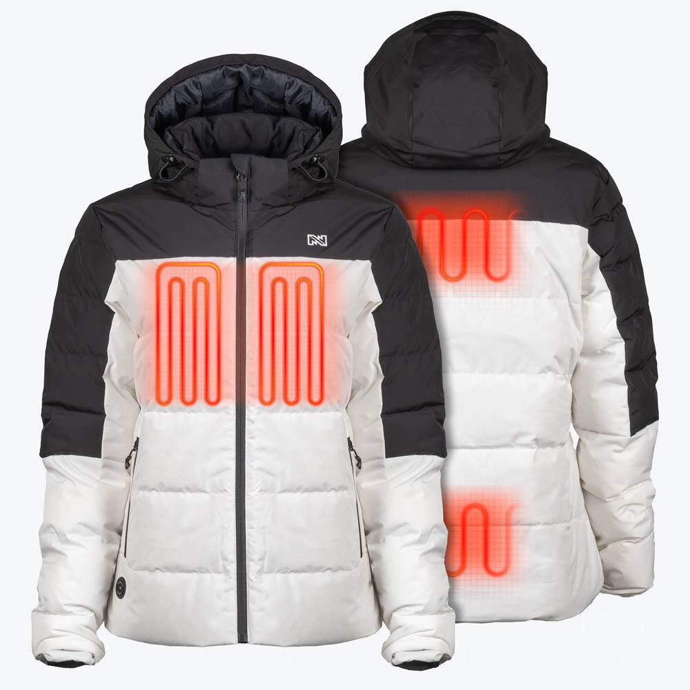 Alt View 1. Mobile Warming - Women's Crest 2.0 Heated Jacket - Black/White.