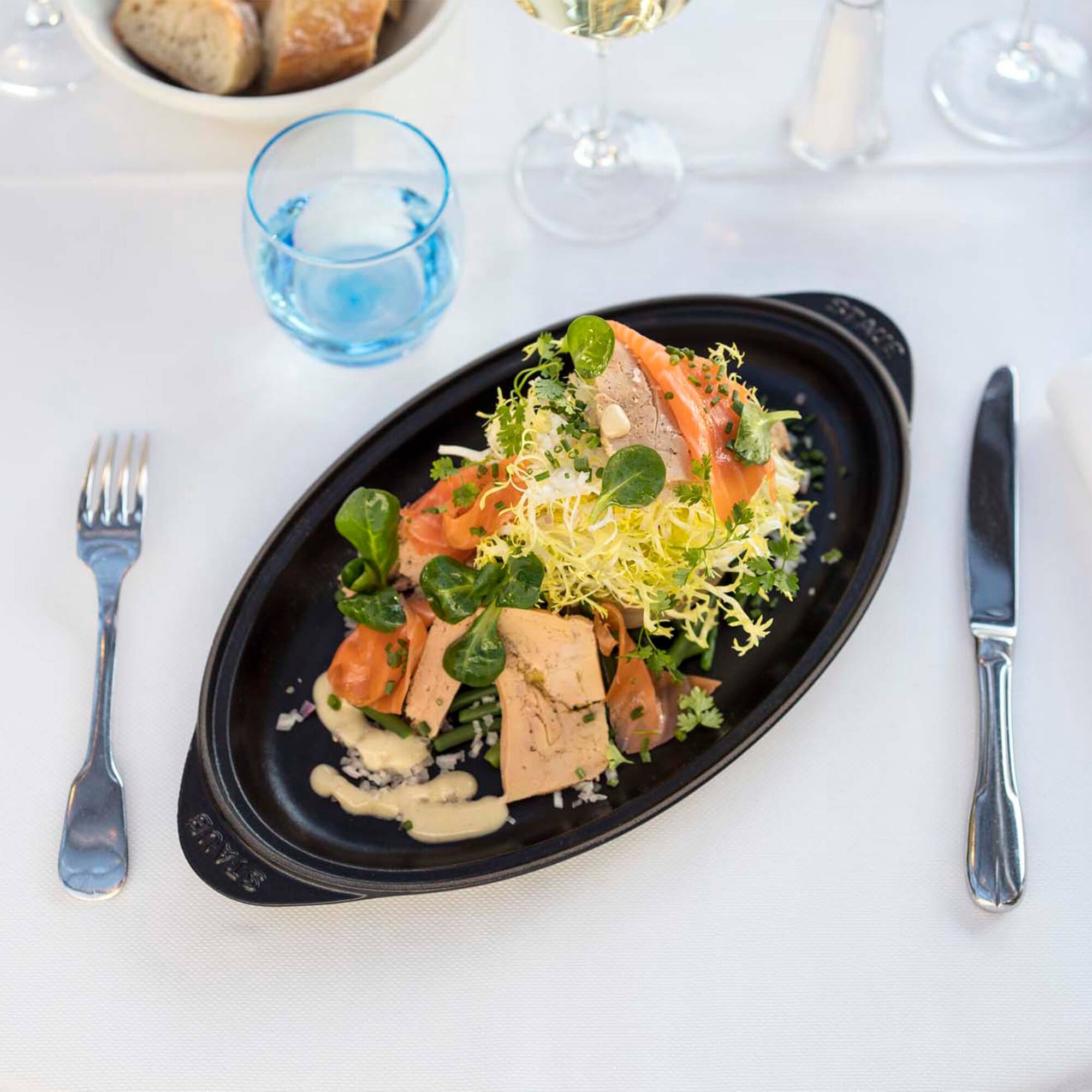 Alt View 1. Staub - Staub Cast Iron 14.5-inch x 8-inch Covered Fish Pan - Matte Black - Matte Black.