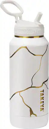 Takeya - Kintsugi 32-oz. Leakproof Water Bottle with Straw Lid - Blanc