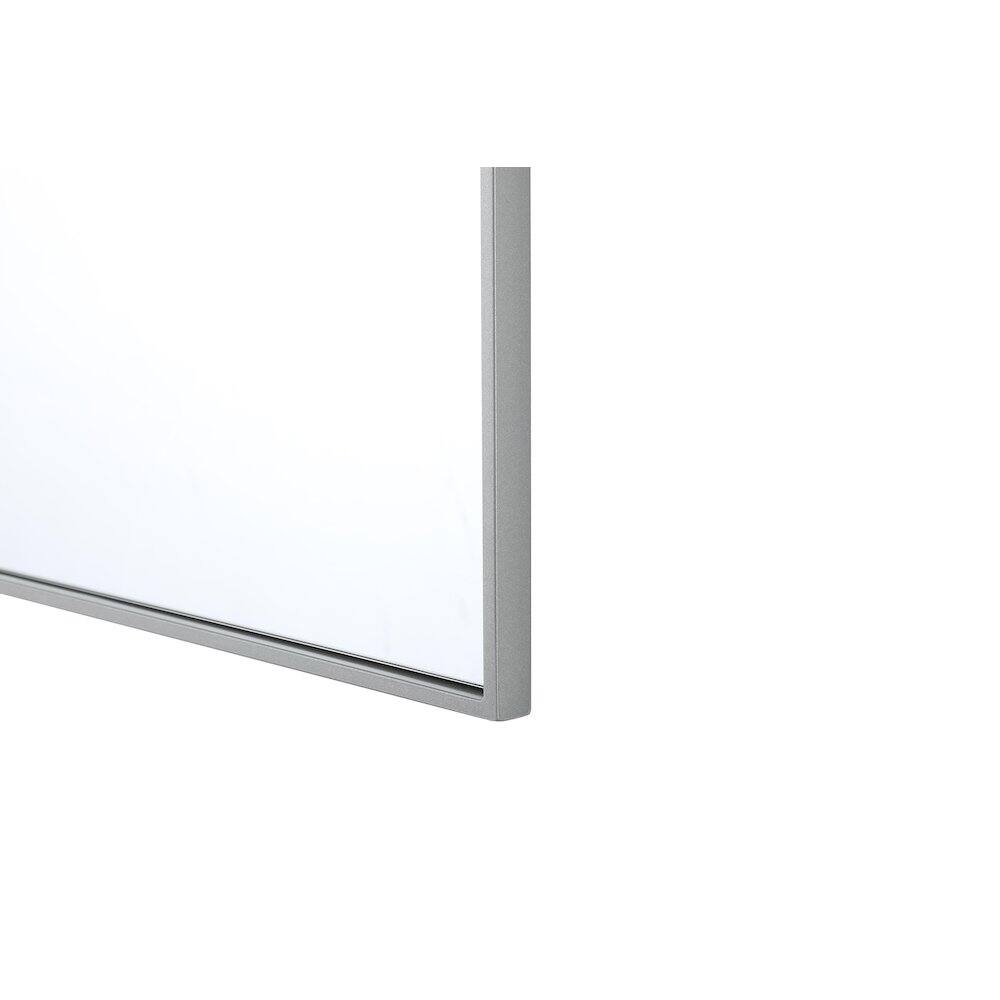 Left. Elegant Kitchen and Bath - Amoura 40X30 Pivot Mirror In Silver - Silver.