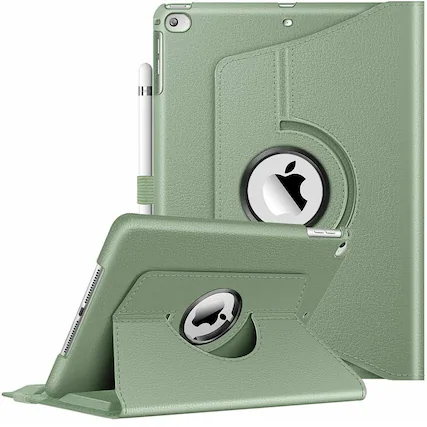 Front. Kitcheniva - Full Rotation Folio Case For iPad 9.7 Inch 6th And 5th Gen With Multi Angle Stand Sage Green - Sage Green.