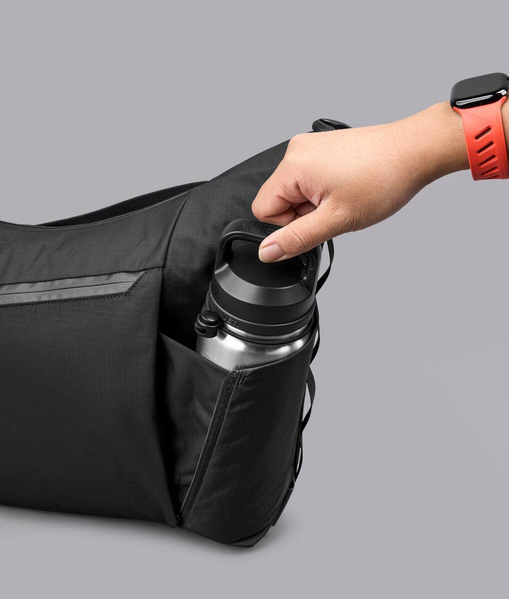 Alt View 1. ALPAKA - Flow Satchel 10L Shoulder Bag for 13" Laptop with Water Bottle Holder - Black.