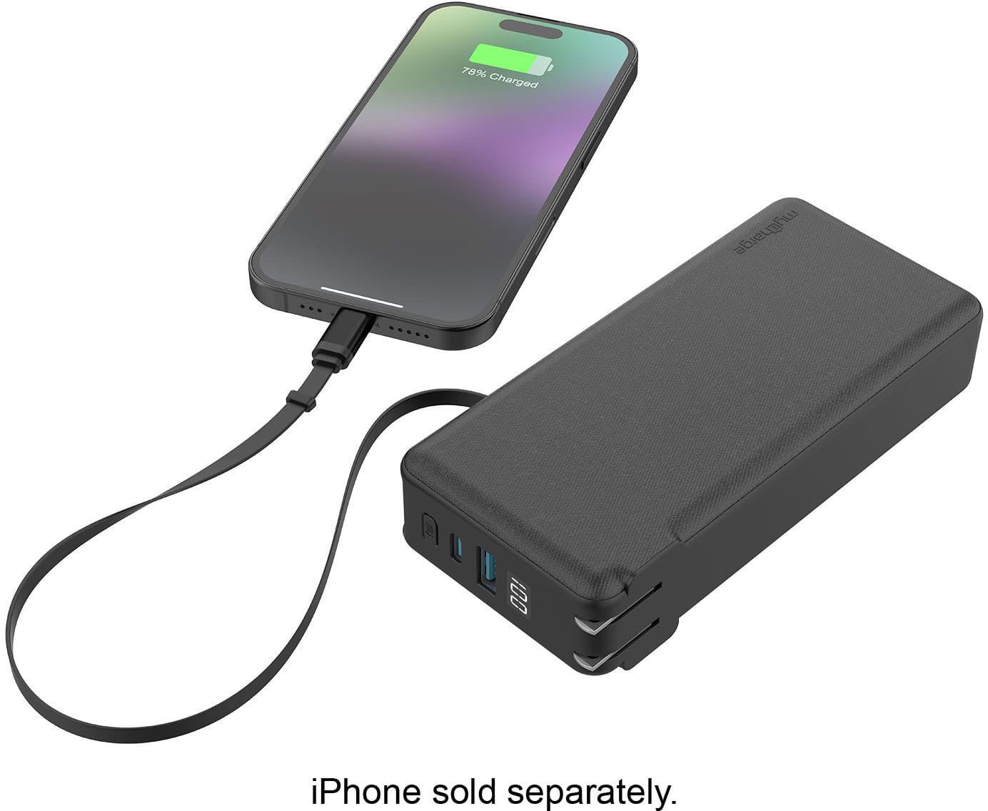 78% Charged, myltharge 100, iPhone sold separately.