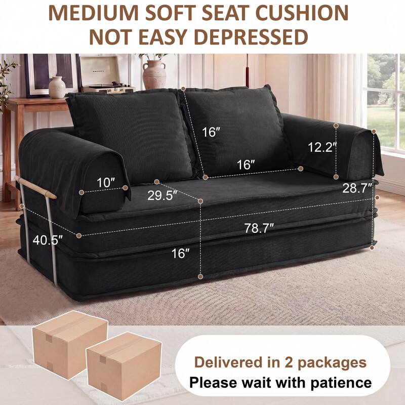 MEDIUM SOFT SEAT CUSHION NOT EASY DEPRESSED  
10" 29.5" 16" 16" 12.2" 28.7" 40.5" 16" 78.7"  
Delivered in 2 packages  
Please wait with patience