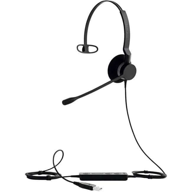 Jabra - BIZ 2300 USB UC Wired Mono Headset - Mono - USB - Wired - Over-the-head - Monaural - Supra-aural - Noise - Black