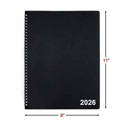 Alt View 2. Staples - 2026 8" x 11" Monthly Planner - Black.