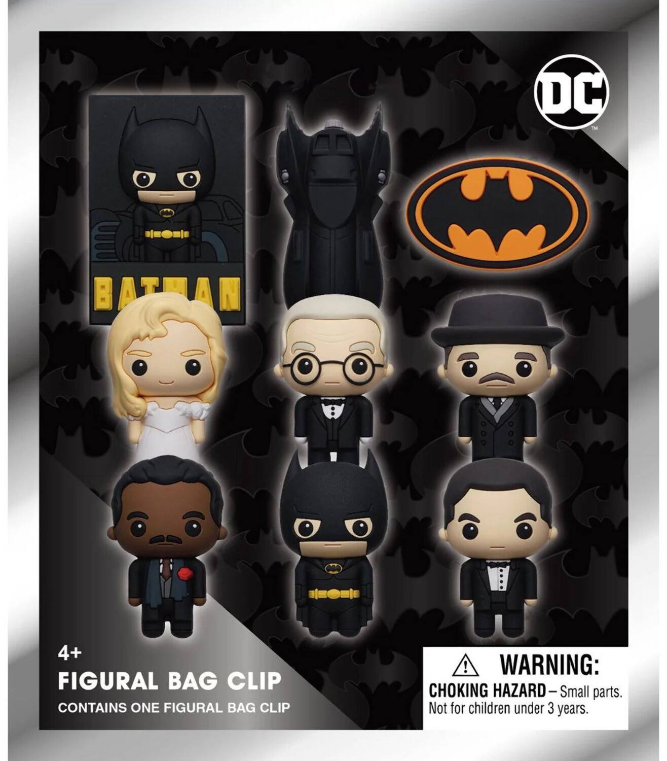 DC Batman 4+ Figural Bag Clip contains one figural bag clip. Warning: Choking hazard - Small parts. Not for children under 3 years.