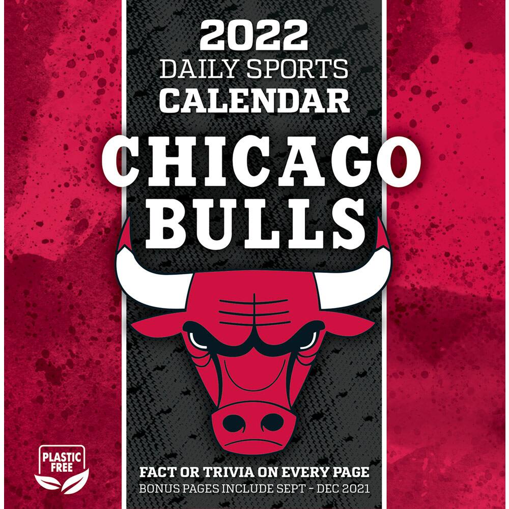 2022 DAILY SPORTS CALENDAR  
CHICAGO BULLS  

PLASTIC FREE  

FACT OR TRIVIA ON EVERY PAGE  
BONUS PAGES INCLUDE SEPT - DEC 2021