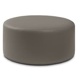 Jaxx - Candler Round Couch Oversized Giant Coffee Table Ottoman, Kid Safe with Removable Cover, Gunmetal - Faux Leather Gunmetal