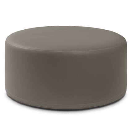 Front. Jaxx - Jaxx Candler Round Couch Oversized Giant Coffee Table Ottoman, Kid Safe with Removable Cover, Gunmetal - Faux Leather Gunmetal.