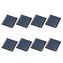 Unique Bargains - 8pcs 2V 0.1W 50mA Mini Solar Panels, Small Solar PV Cells for DIY Electric Toy Materials Kits - Black