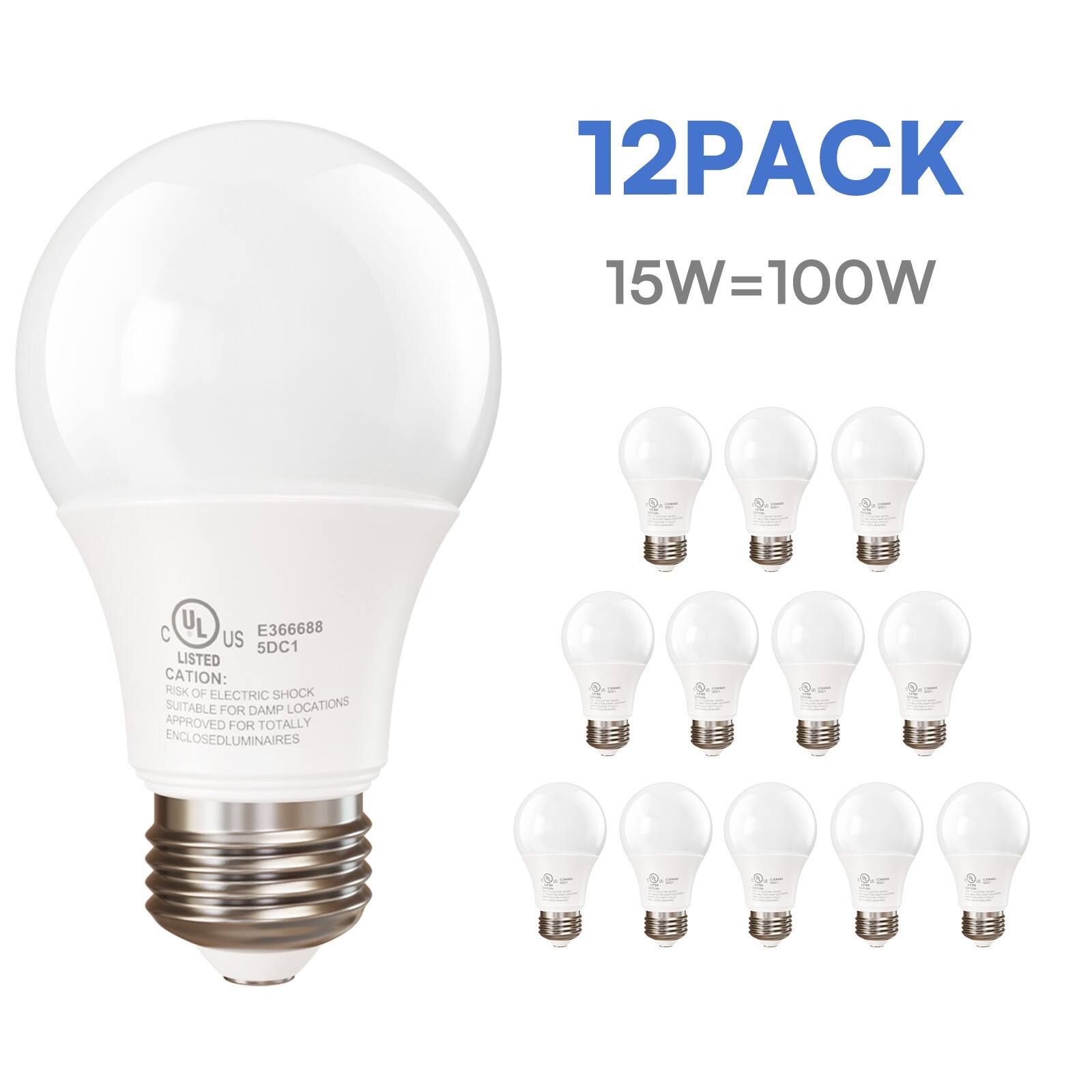 DAYBETTER - 100-Watt Equivalent A19 standard Bulb Shape Non-Dimmable LED Light Bulb 5000K Daylight