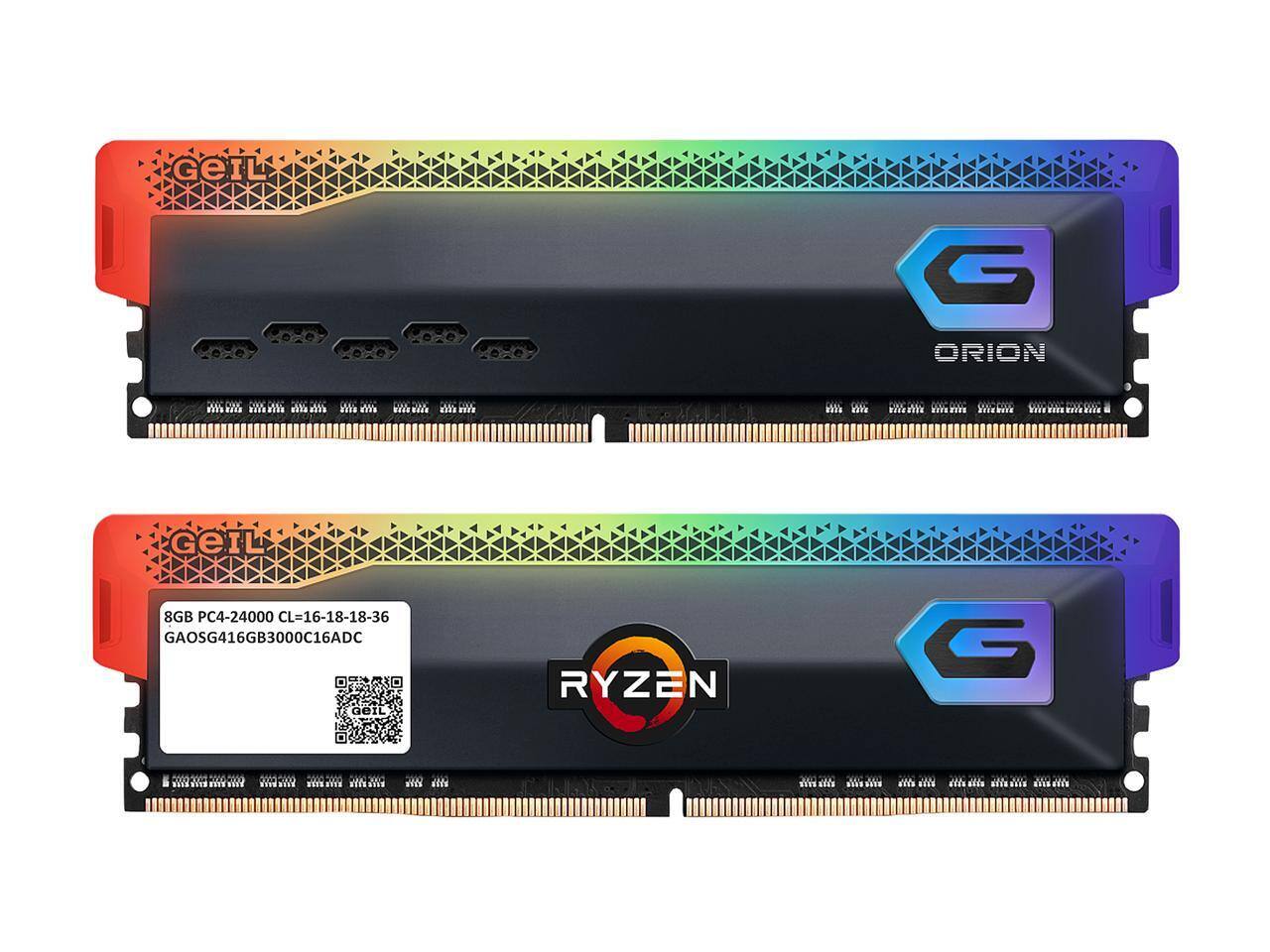 GeIL G ORION  
8GB PC4-24000 CL=16-18-18-36 GAOSG416GB3000C16ADC  
GeIL RYZEN