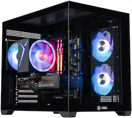 ADVANCED BATTLESTATIONS - ABS Flux II Aqua Gaming PC - Windows 11 - Intel Core i7-14700F - GeForce RTX 5070 - 32GB DDR5 6400MHz - 1TB M.2 SSD - Black