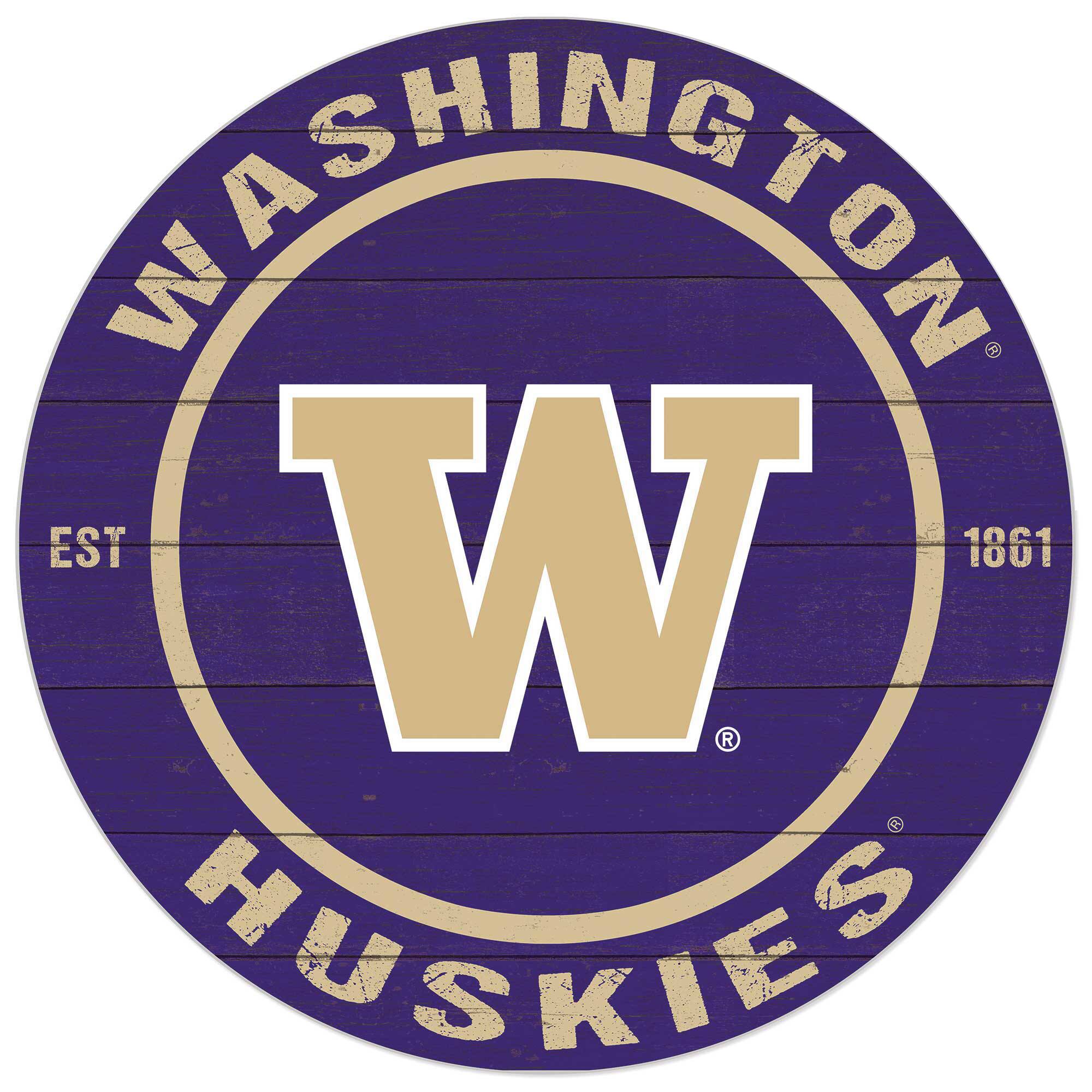 Washington Huskies 20'' x 20'' Indoor/Outdoor Circle Sign