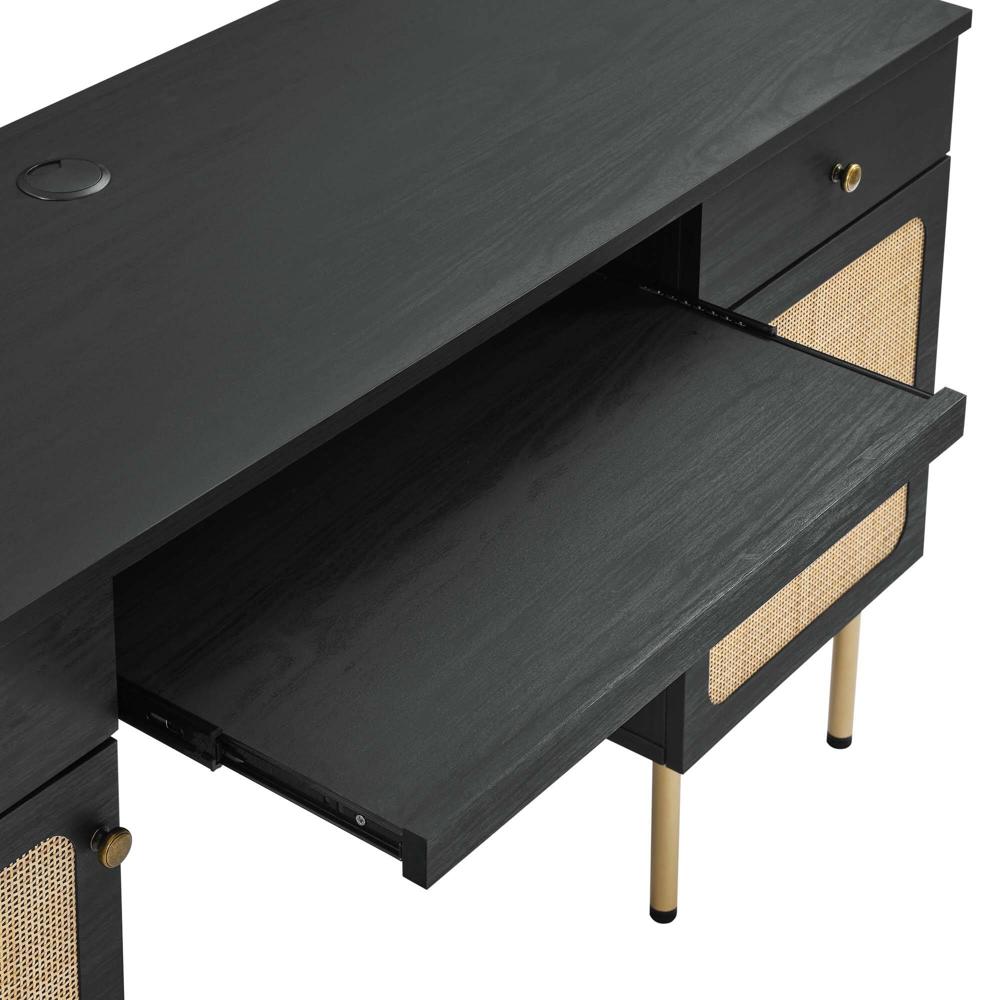 Alt View 4. Modway - Chaucer Office Desk by Modway - Black.