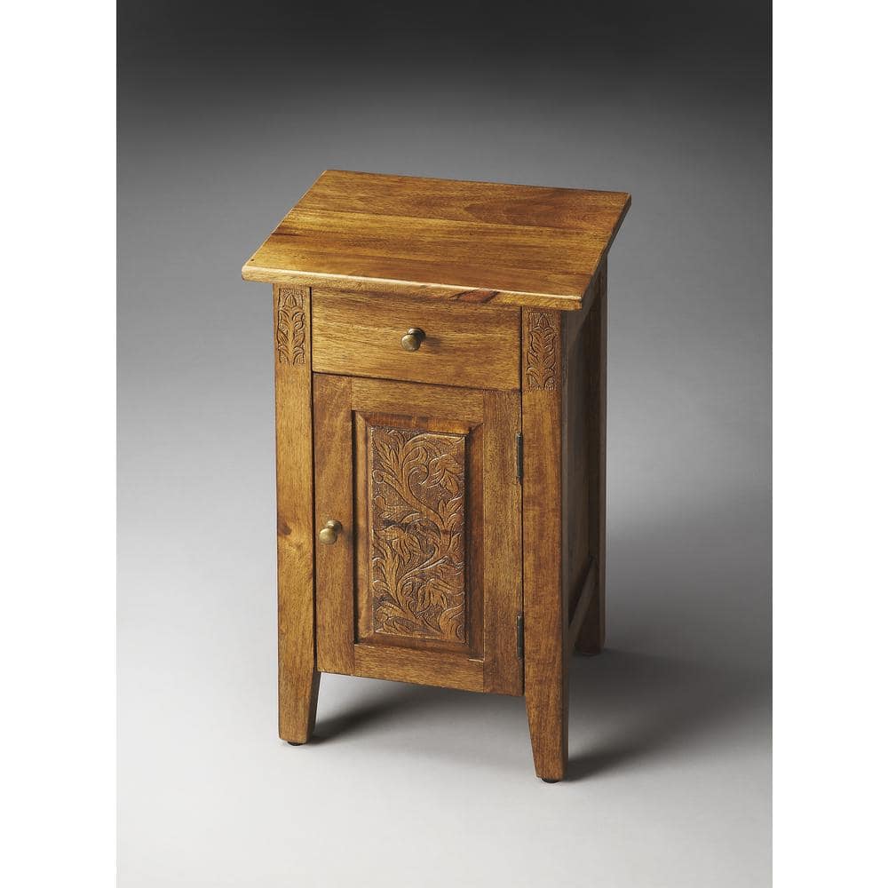 Butler Specialty - Wester Hand Carved Cabinet - Light Brown
