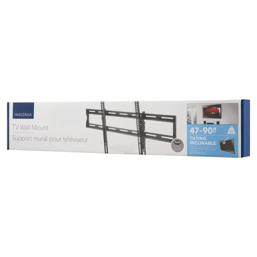 INSIGNIA TV Wall Mount Support mural pour tlviseur 11 47-90H po TILTING Gees INCLINABLE MENINL - - - de - - + - - o - d  insine - P i -  - - - - - tes NG-HTVLGTILIC | 10% - Hos