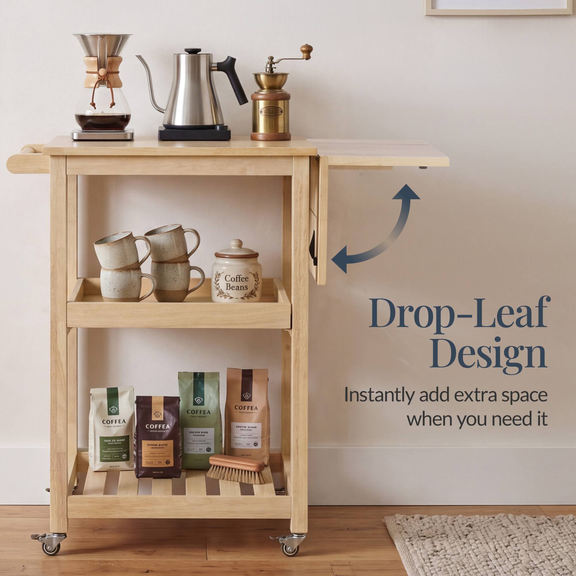 COFFEA  
Coffee Beans  

Drop-Leaf Design  
Instantly add extra space when you need it