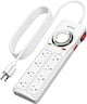 BN-LINK - 8 Outlet Surge Protector Power Strip with Mechanical Timer, 4 Timed and 4 Always-On Outlets - White