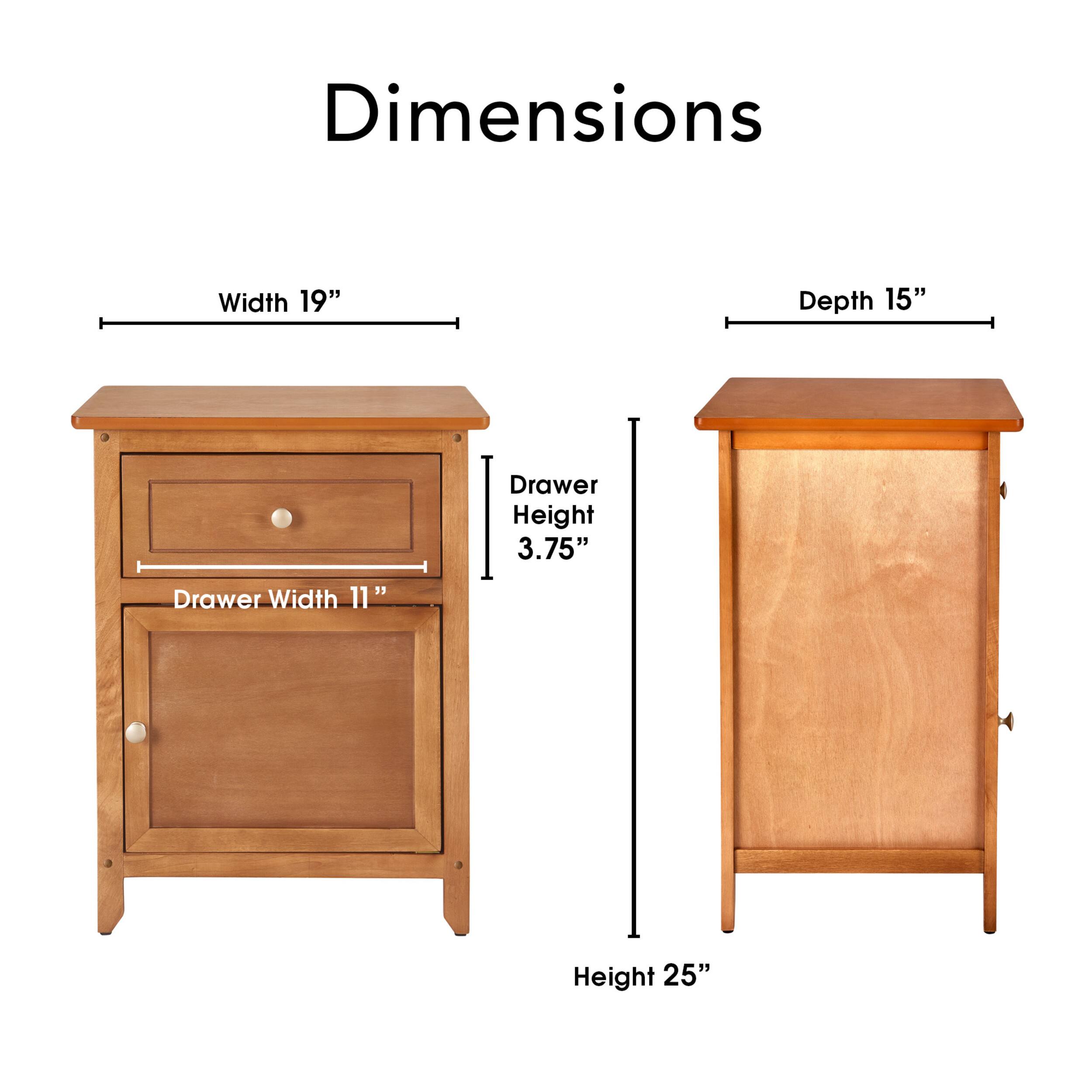 Alt View 11. Click Decor - Alcott Side Table with Single Drawer and Storage Cabinet - Light Brown.