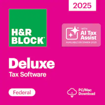 H&R Block
2025
Deluxe Tax Software
Federal
PC/Mac Download
With AI Tax Assist
Available December 2025