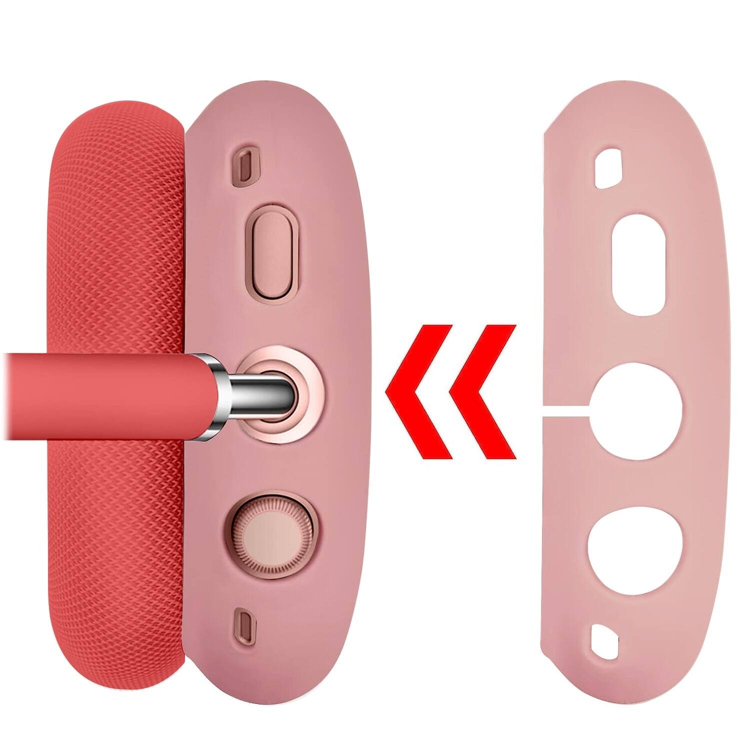 Alt View 14. SaharaCase - Silicone Combo Kit Case for Apple AirPods Max Headphones - Pink.