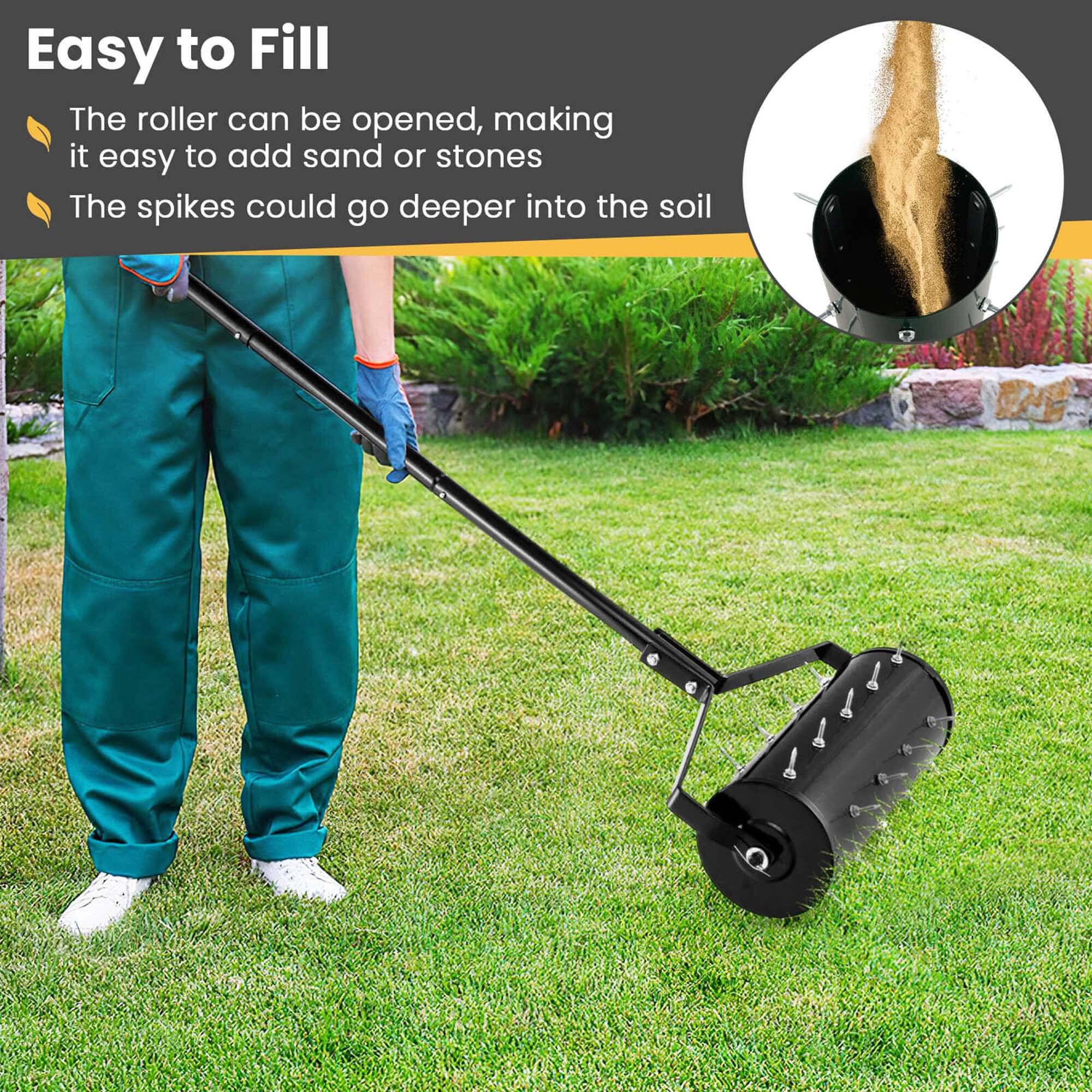 Easy to Fill

The roller can be opened, making it easy to add sand or stones

The spikes could go deeper into the soil