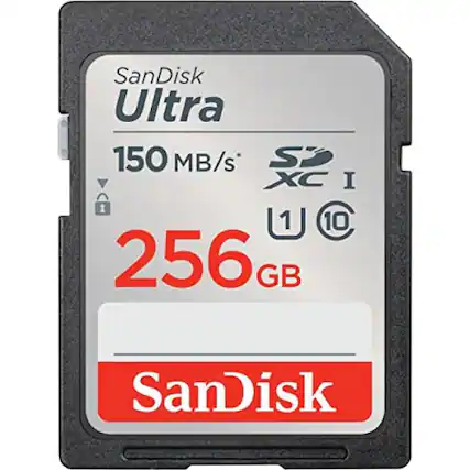SanDisk Ultra
150 MB/s
256 GB
SDXC I
U1 V10
SanDisk