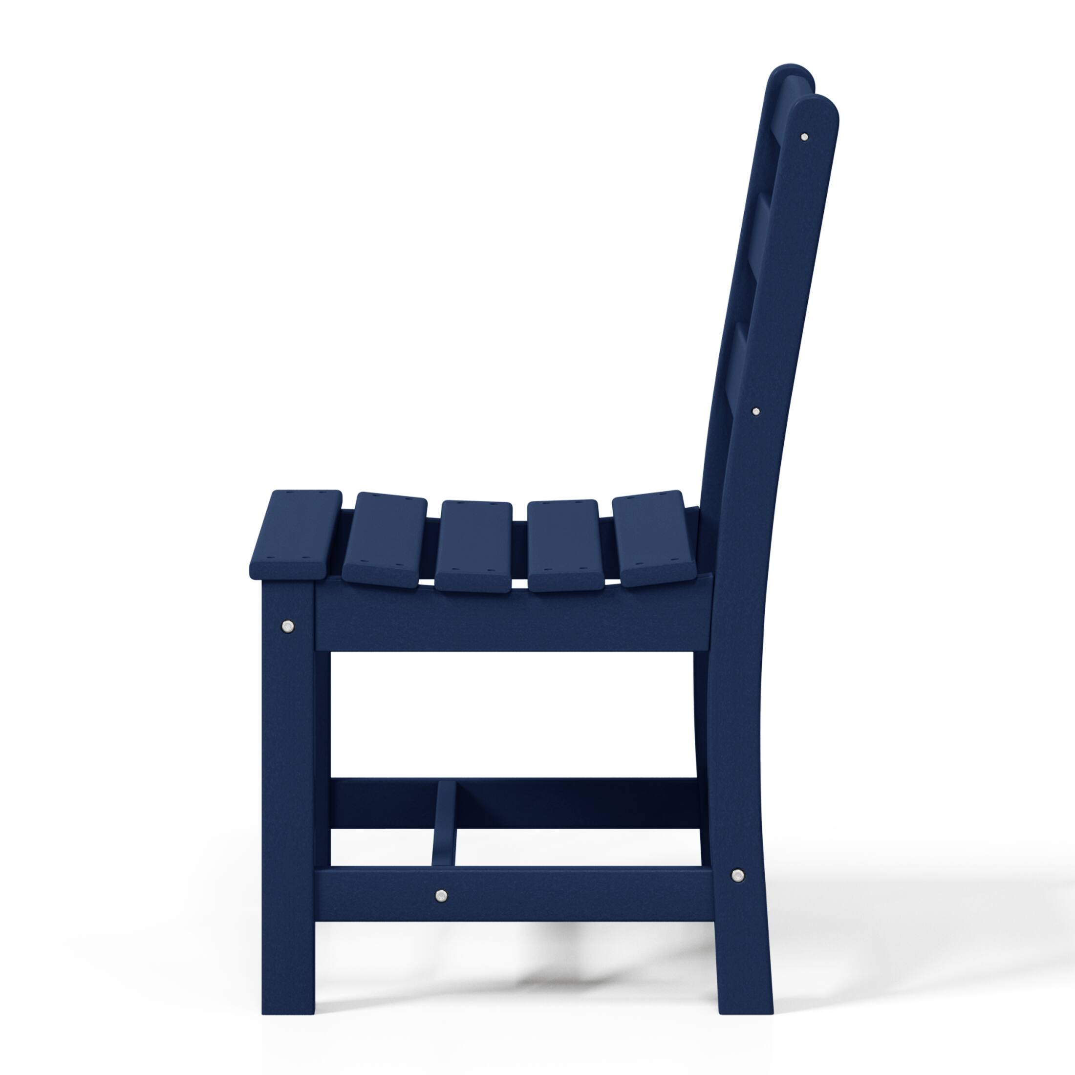 Alt View 3. WestinTrends - WestinTrends Ashore Outdoor HDPE Patio Classic Armless Dining Side Chair - Navy Blue.