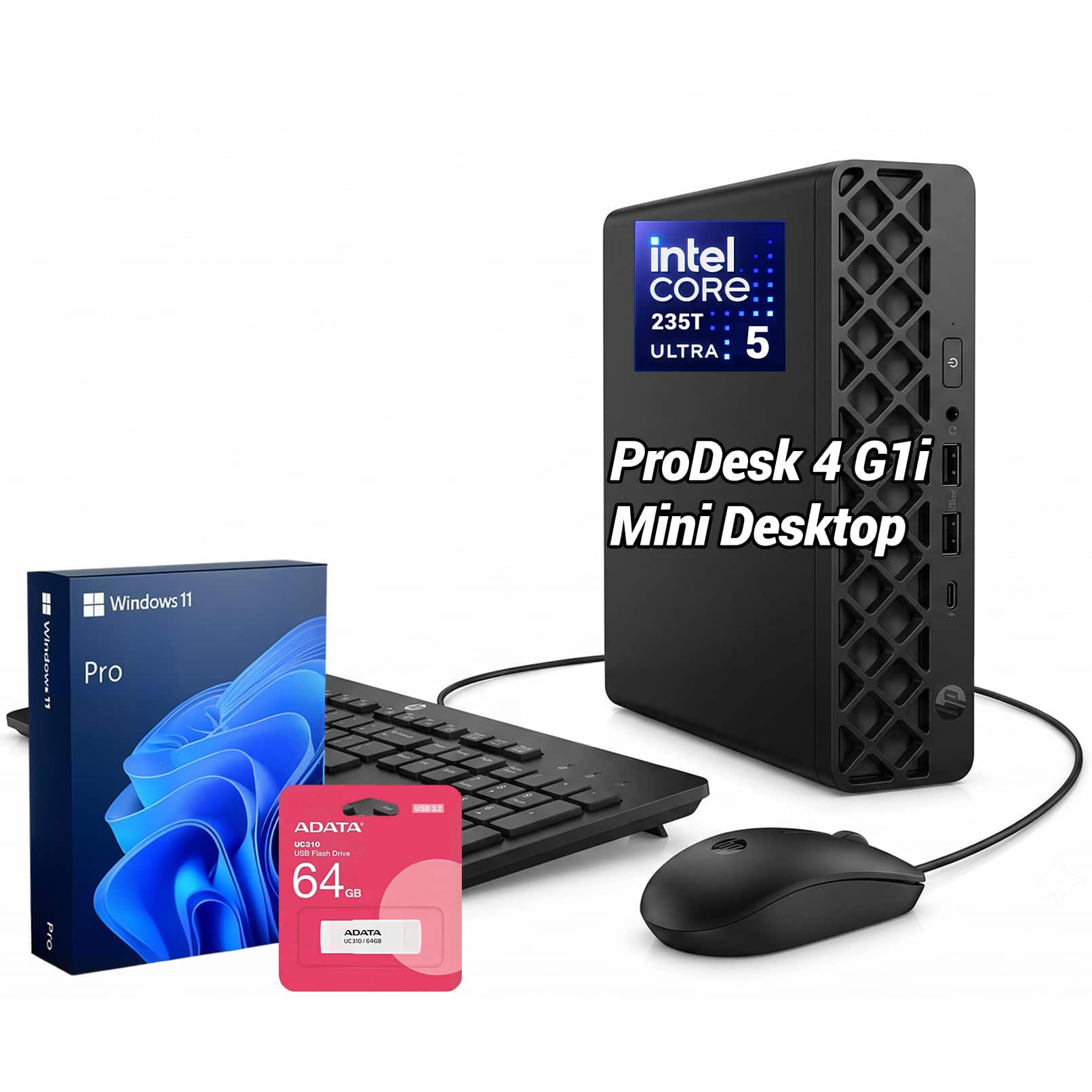 HP - Upgraded - ProDesk 4 Mini Desktop - Intel Core Ultra 5 235T - 32GB RAM 1TB SSD - Wired K&M - 64GB USB Drive - Black price history on PriceWatchPro