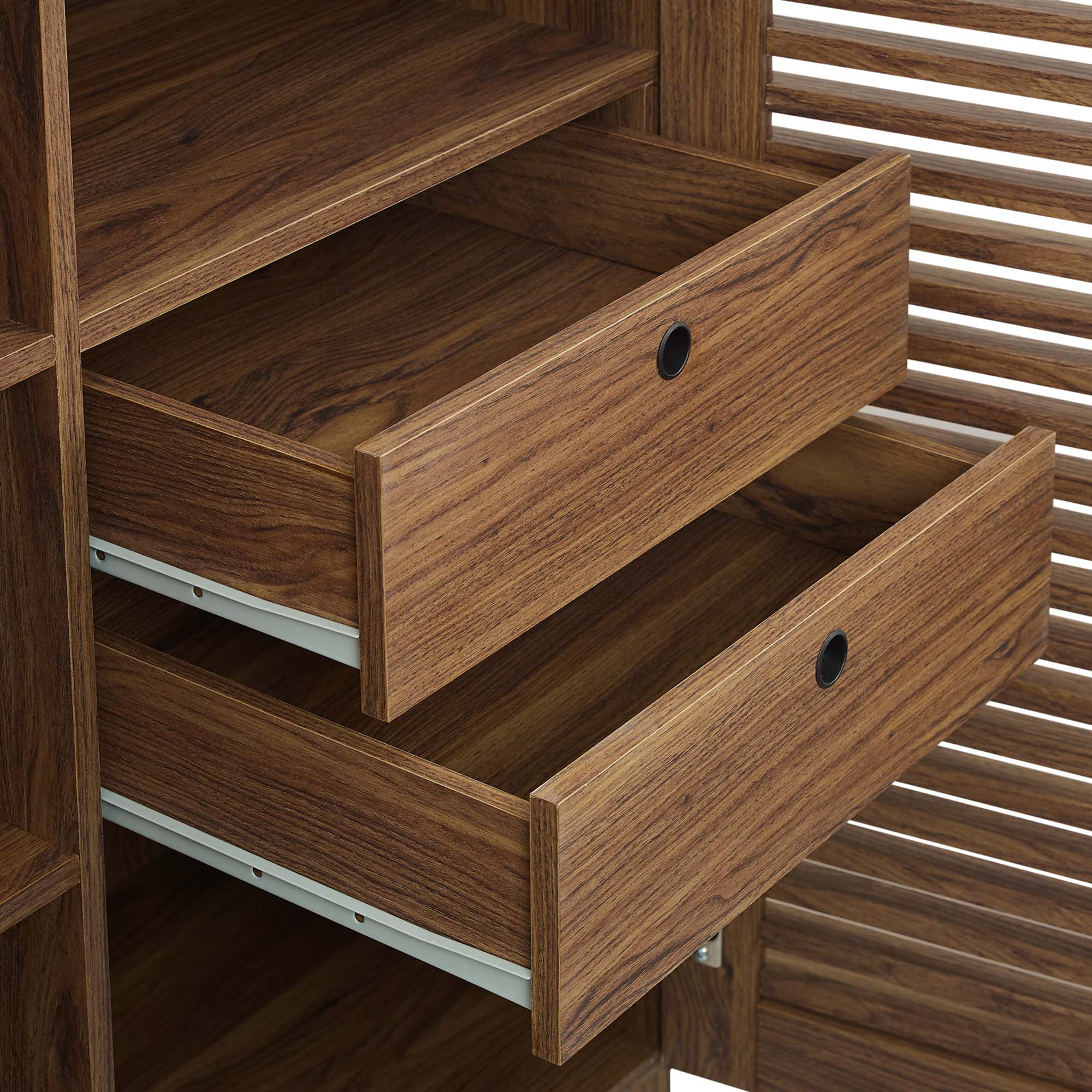 Alt View 3. Modway - Render Bar Cabinet by Modway - Walnut.