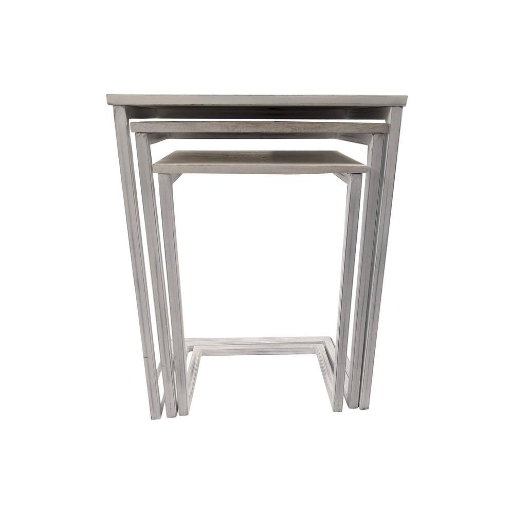 Angle. Carolina Chair & Table - Addison Nesting Table Set - Whitewash - Whitewash.