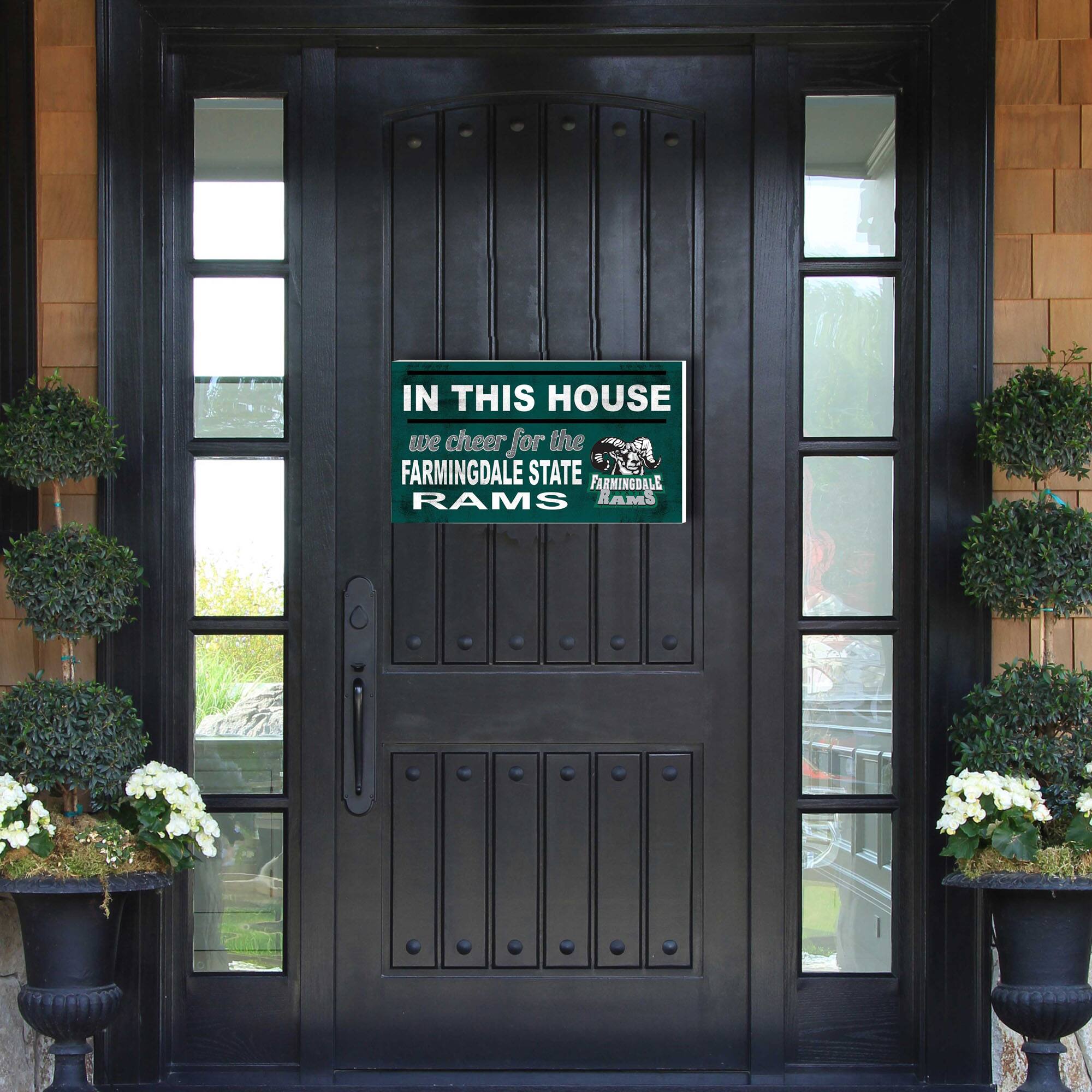 IN THIS HOUSE  
we cheer for the  
FARMINGDALE STATE  
RAMS