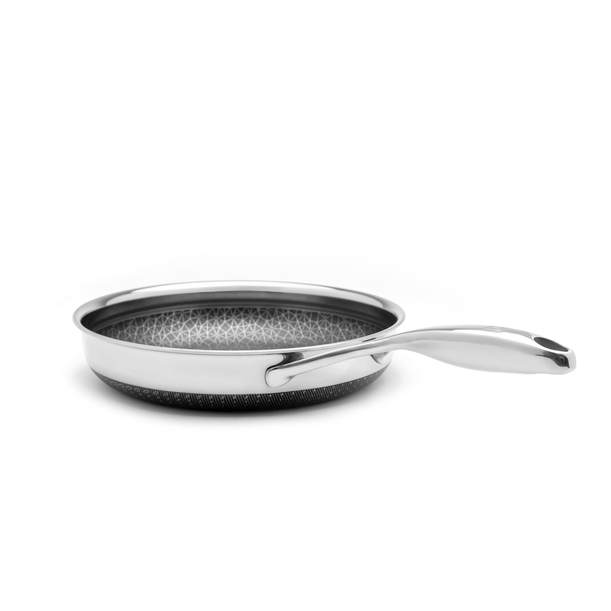 Alt View 1. Livwell Brands - DiamondClad™ 10" Hybrid Nonstick Stainless Steel Frying Pan, Dishwasher Safe, PFOA-free – Silver/Black - Black/Silver.