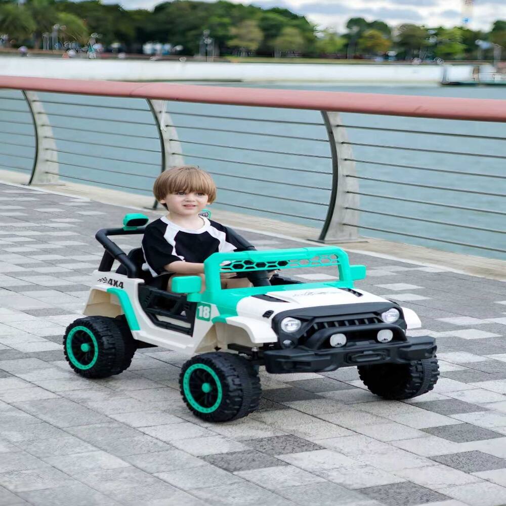 Alt View 1. Ropilly - Ropilly 12v ride on car with remote control White+Green Toddler Electric Car.