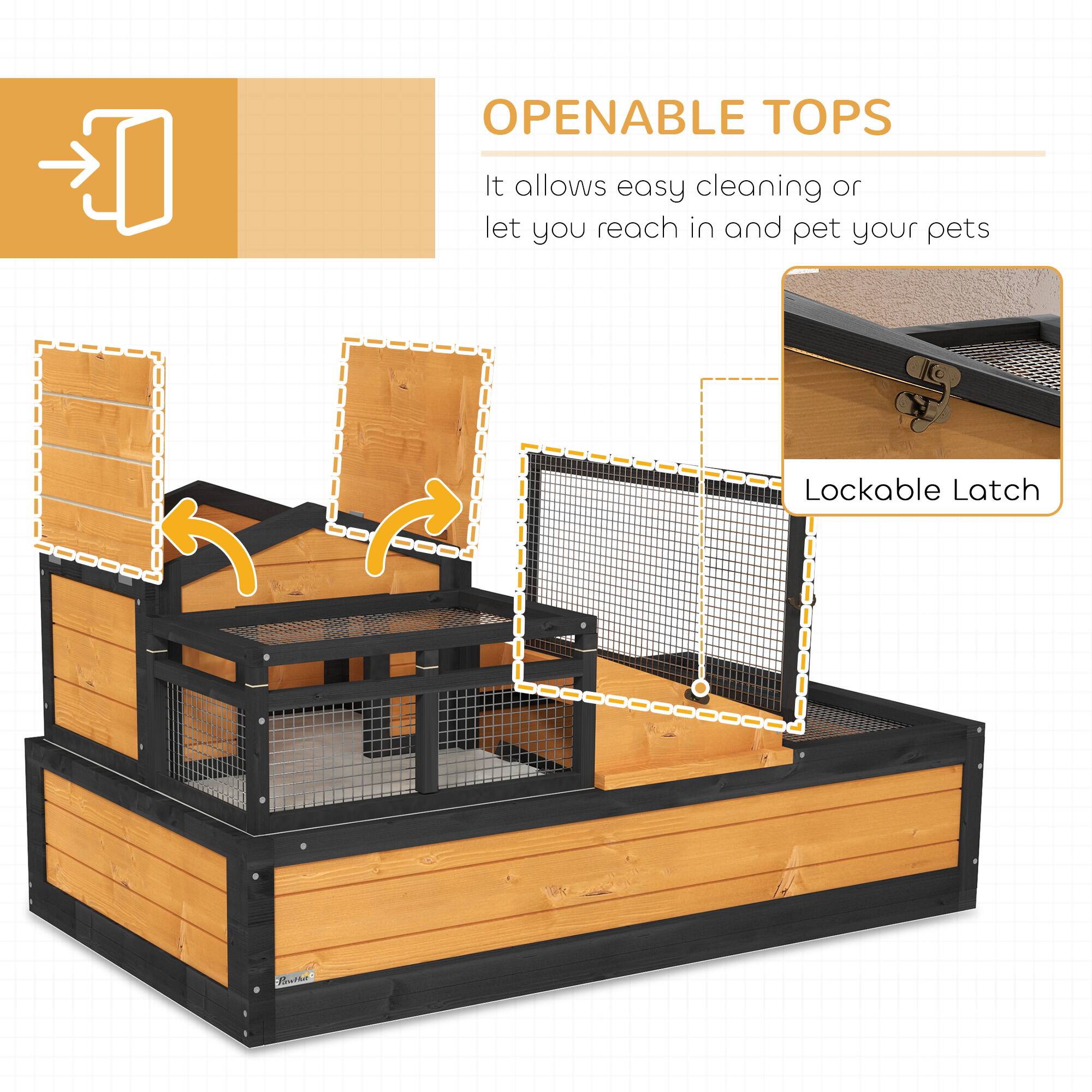 OPENABLE TOPS

It allows easy cleaning or let you reach in and pet your pets

Lockable Latch