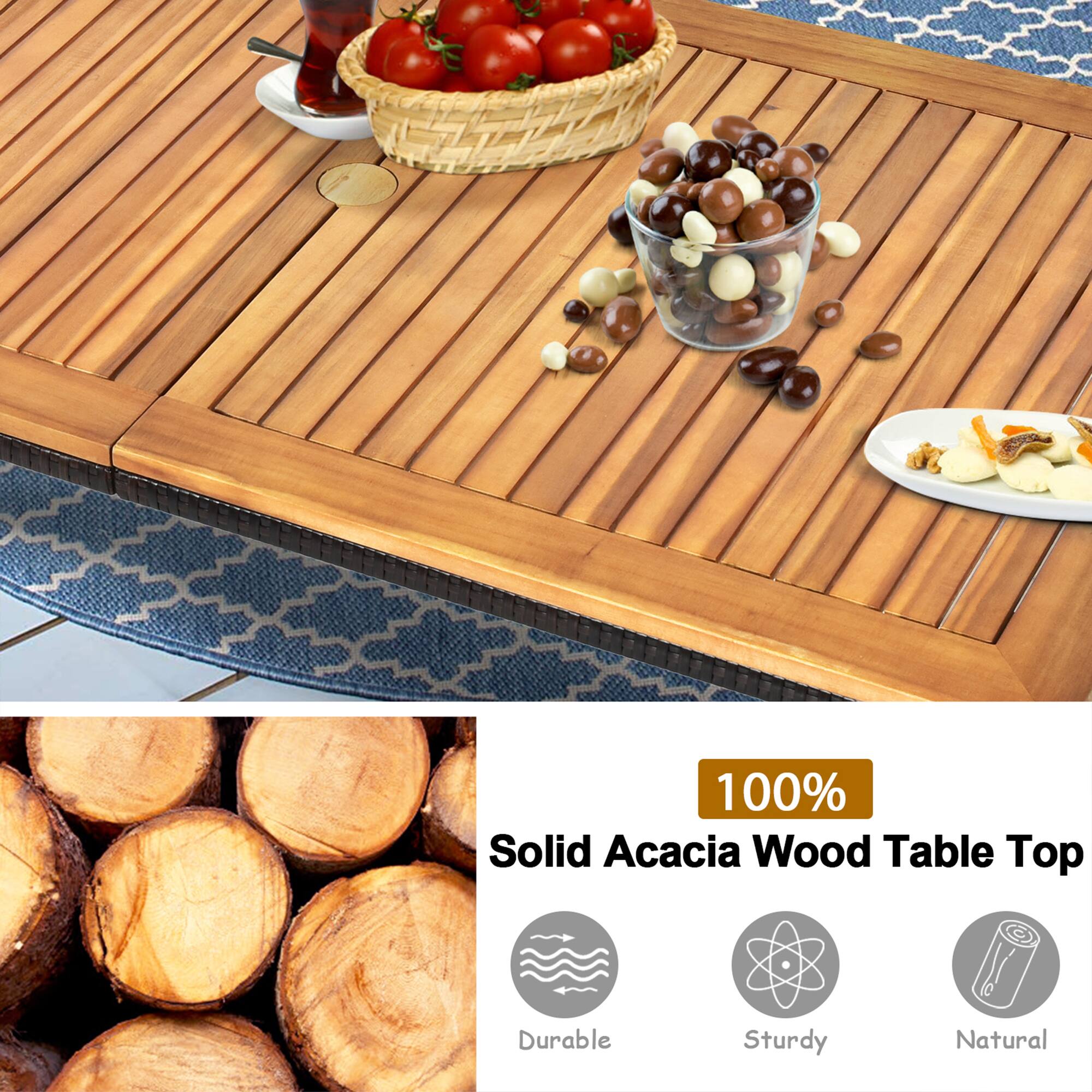100% Solid Acacia Wood Table Top

- Durable
- Sturdy
- Natural