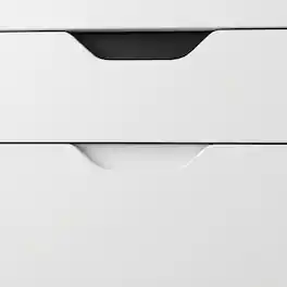 FurniFact - Composite Wood Rolling Storage Cabinet with Easy-Glide Drawers on Casters - White