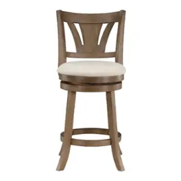 OSP Home Furnishings - Miller Swivel Counter Stool - Linen/Medium Oak