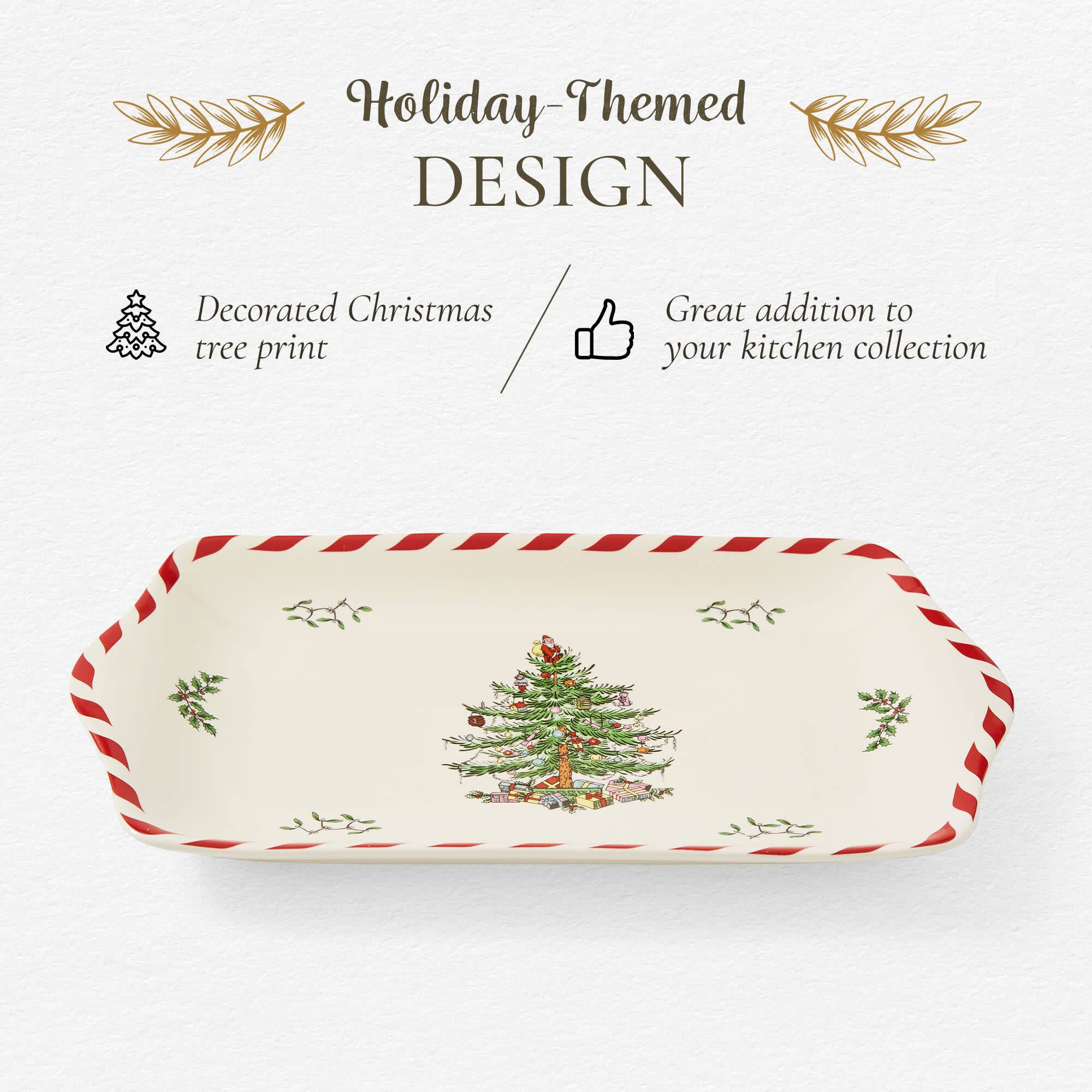 Holiday-Themed DESIGN  
Decorated Christmas tree print  
Great addition to your kitchen collection
