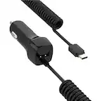 Front. Stock Preferred - Fast Charging Car Charger Adapter for iPhone - Black.