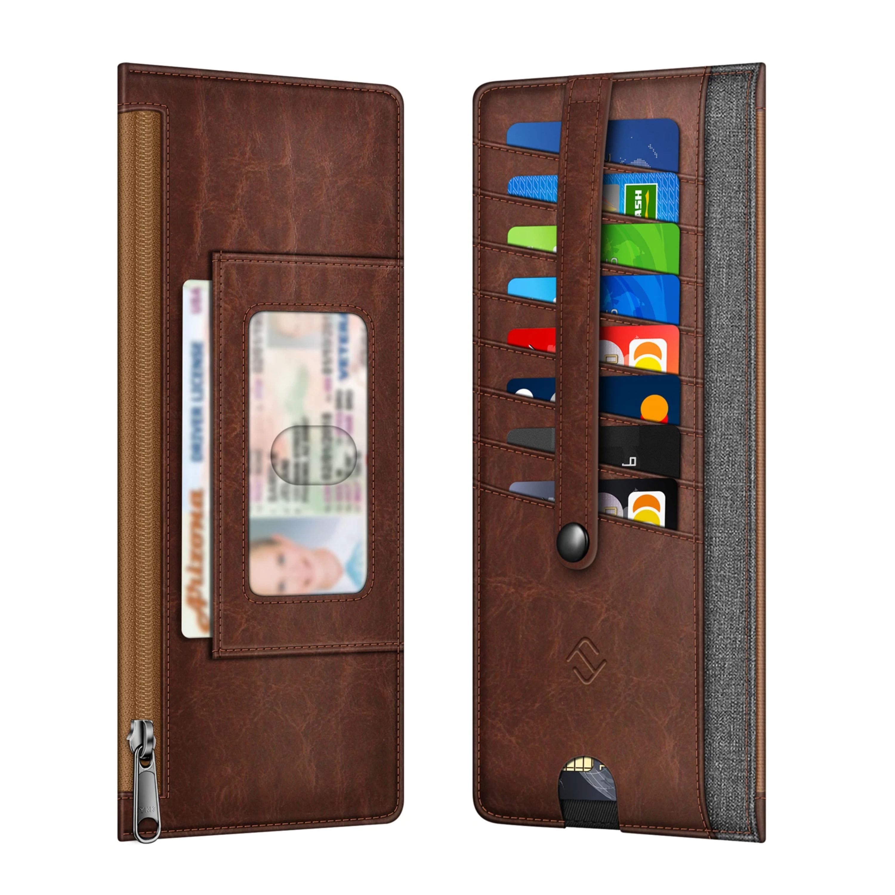 Kitcheniva - RFID Blocking Slim Credit Card & Change Wallet Holder Pouch - Gray Brown price history on PriceWatchPro