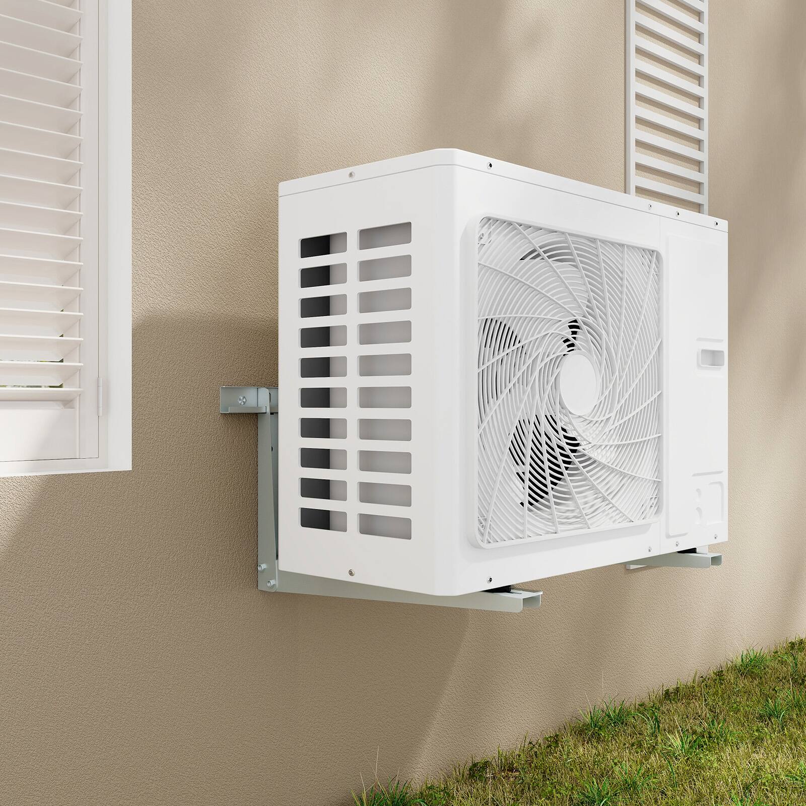 Angle. Sugift - Mini Split Wall Mounting Bracket for 12000-24000 BTU Universal Ductless AC - Silver.