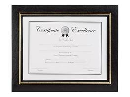 Staples - 8.5" x 11" Faux Leather/Leather Certificate Frames, Leatherette, 2/Pack - Black