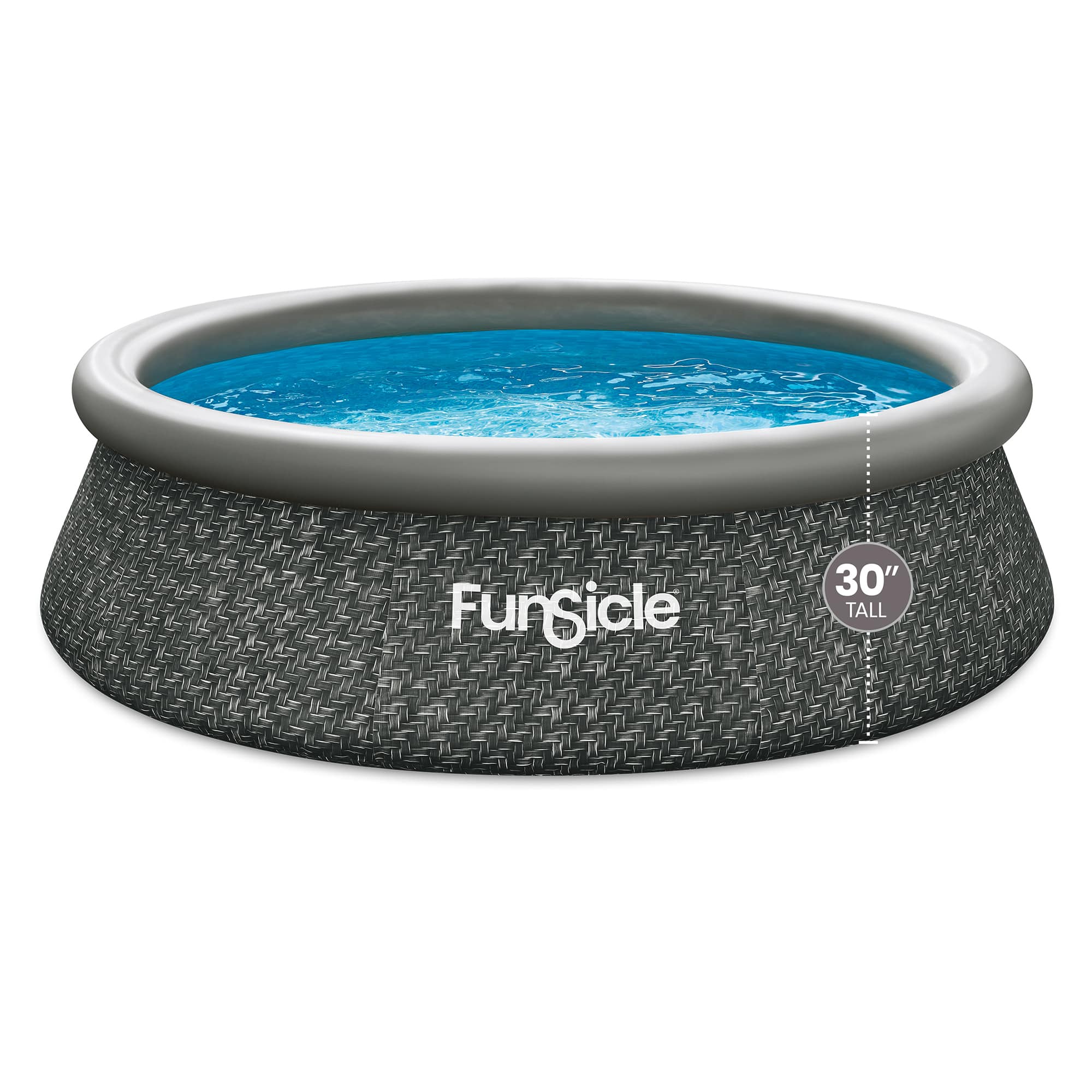 Funsicle - 10' x 30" QuickSet Ring Top Above Ground Swimming Pool Dark Herringbone - Brown